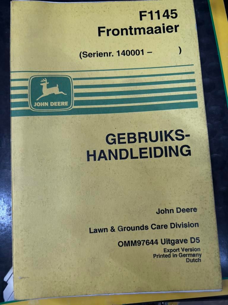 John deere handleiding F1145 maaier, Ophalen of Verzenden