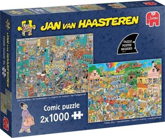 Jan van Haasteren De Muziekwinkel & Vakantiekriebels 2x1000, Ophalen of Verzenden, 500 t/m 1500 stukjes, Nieuw