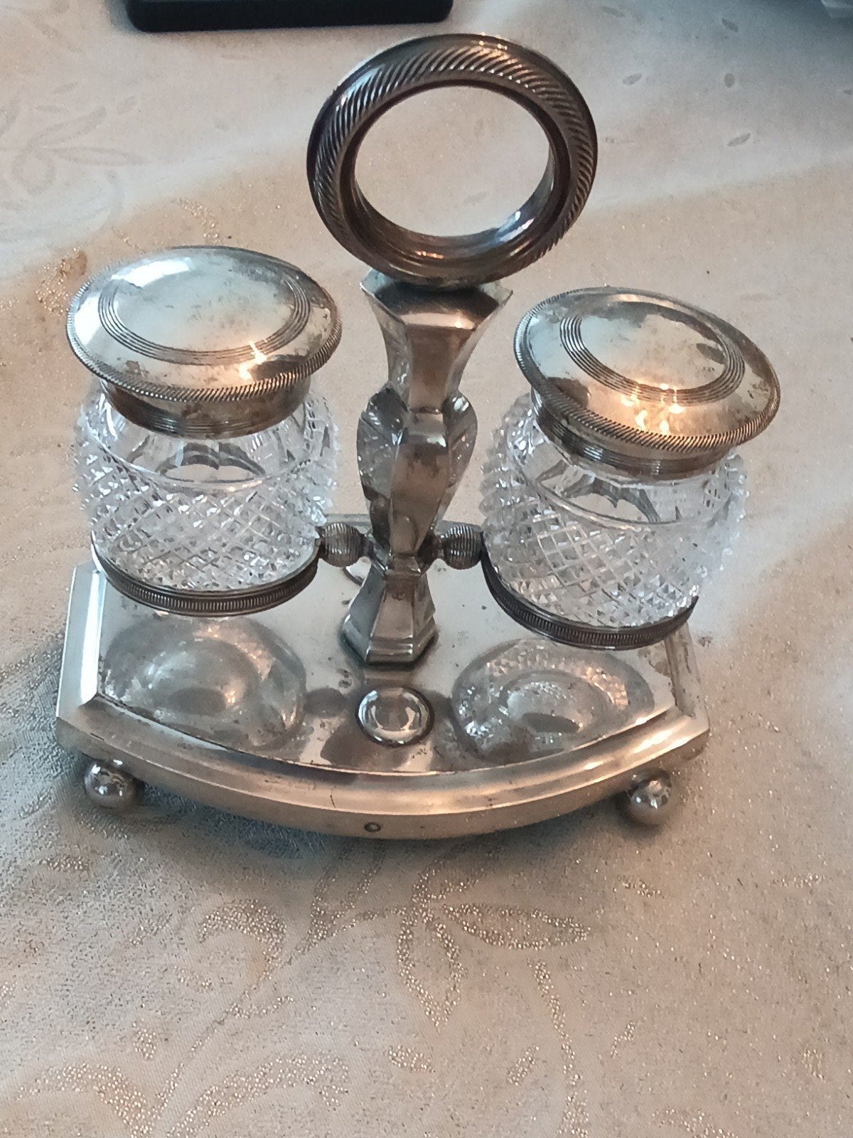 zilveren houder peper en zout., Antiek en Kunst, Antiek | Goud en Zilver, Ophalen of Verzenden, Zilver