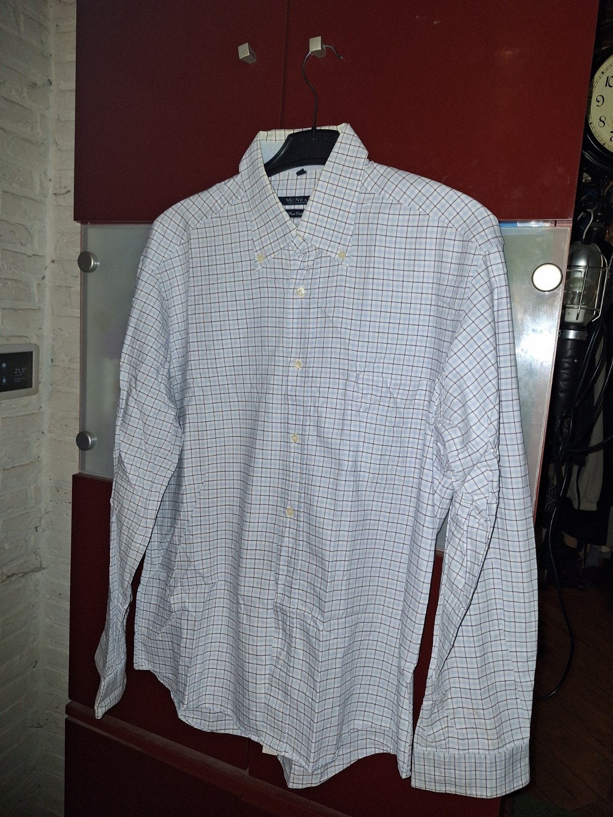 McNeal herenoverhemd, Kleding | Heren, Ophalen of Verzenden, Zo goed als nieuw, Blauw, Halswijdte 39/40 (M)