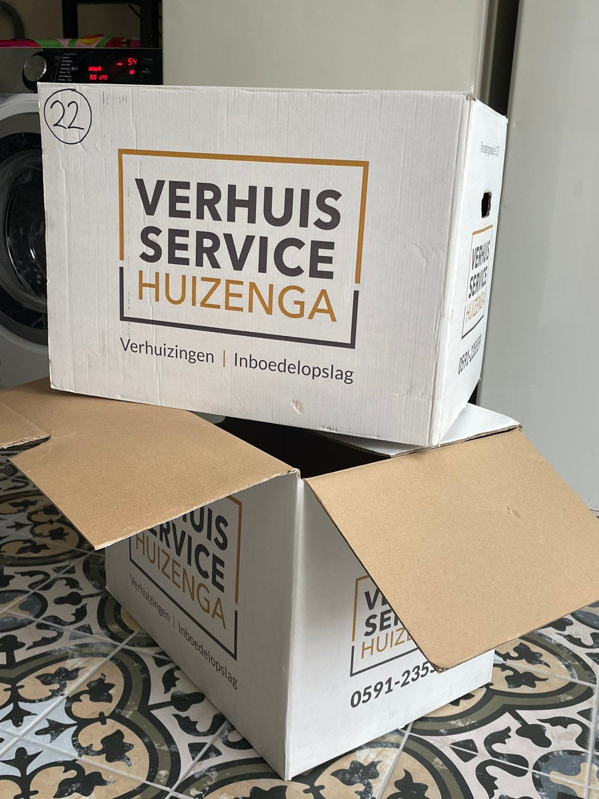 Verhuisdozen, Ophalen, Gebruikt