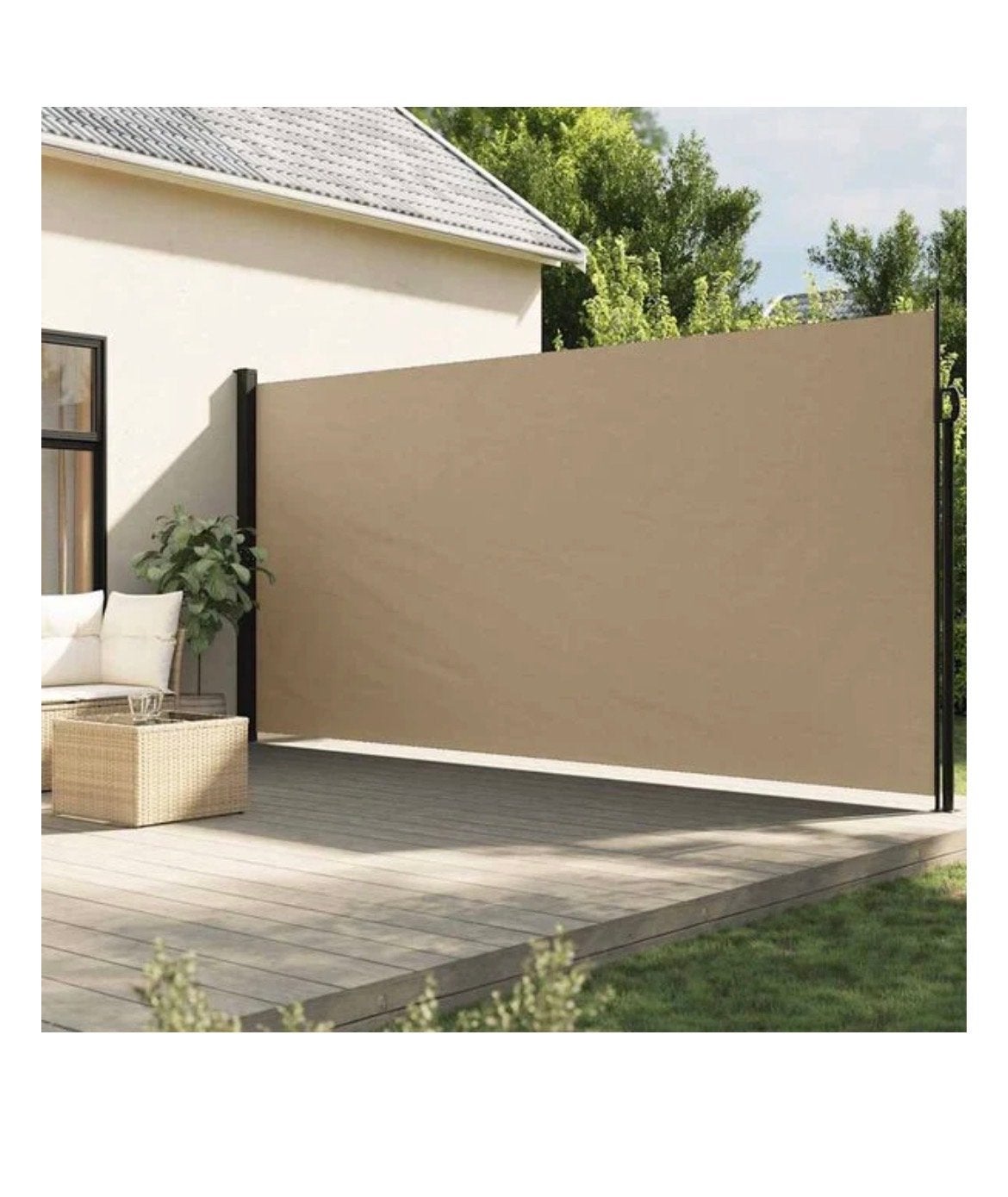 2x Uitschuifbare Zijluifel Beige 220x500 cm - Privacy Scherm, Ophalen, Overige typen, 450 cm of meer, Nieuw