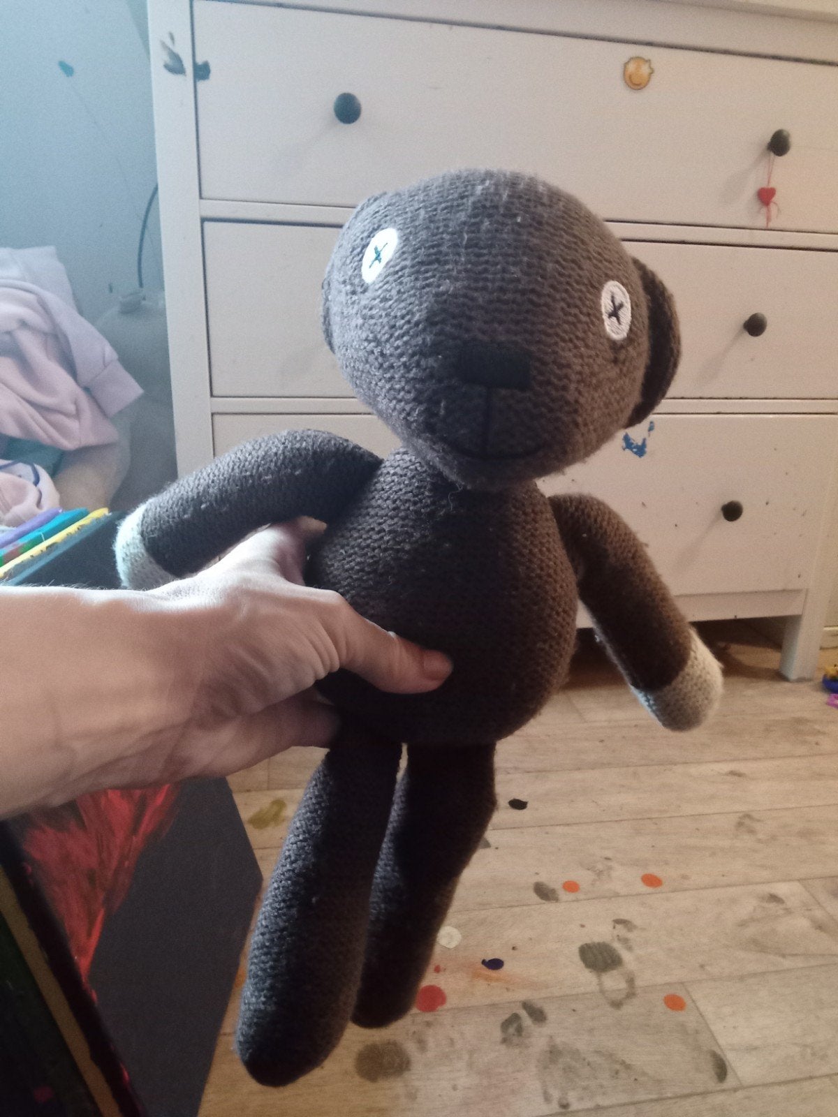 Mr Bean knuffel Teddy 30 cm nieuw kleurbruin wit en zwart, Overige merken, Overige karakters, Beer, Nieuw