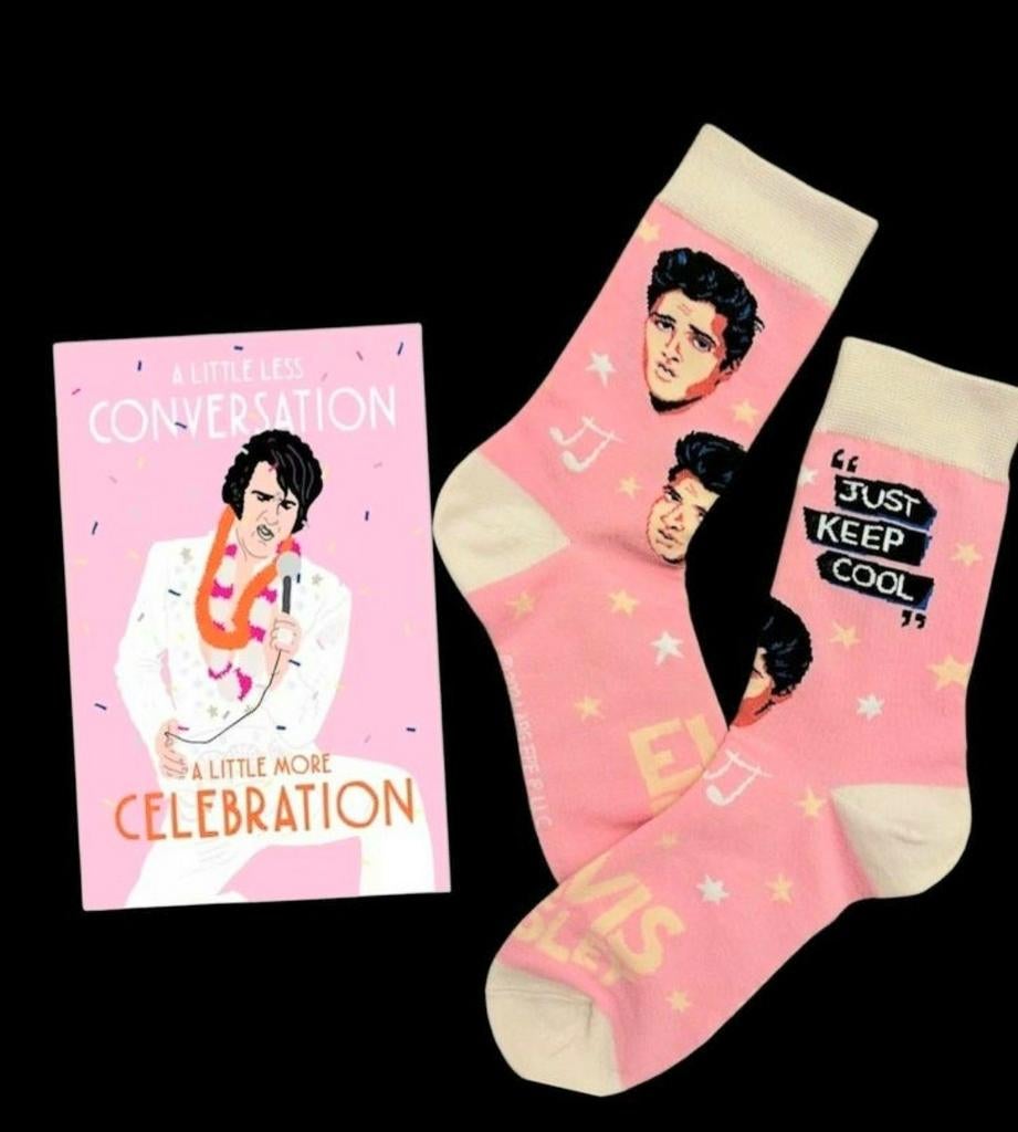 ELVIS PRESLEY SOKKEN  + VERJAARDAGS KAART ELVIS PRESLEY, Ophalen of Verzenden, Nieuw