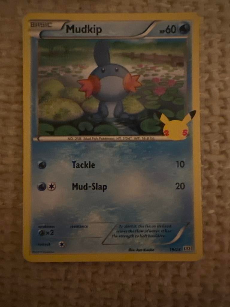 Mudkip Pokémon Kaart - Celebrations 25th Anniversary, Hobby en Vrije tijd, Verzamelkaartspellen | Pokémon, Ophalen of Verzenden