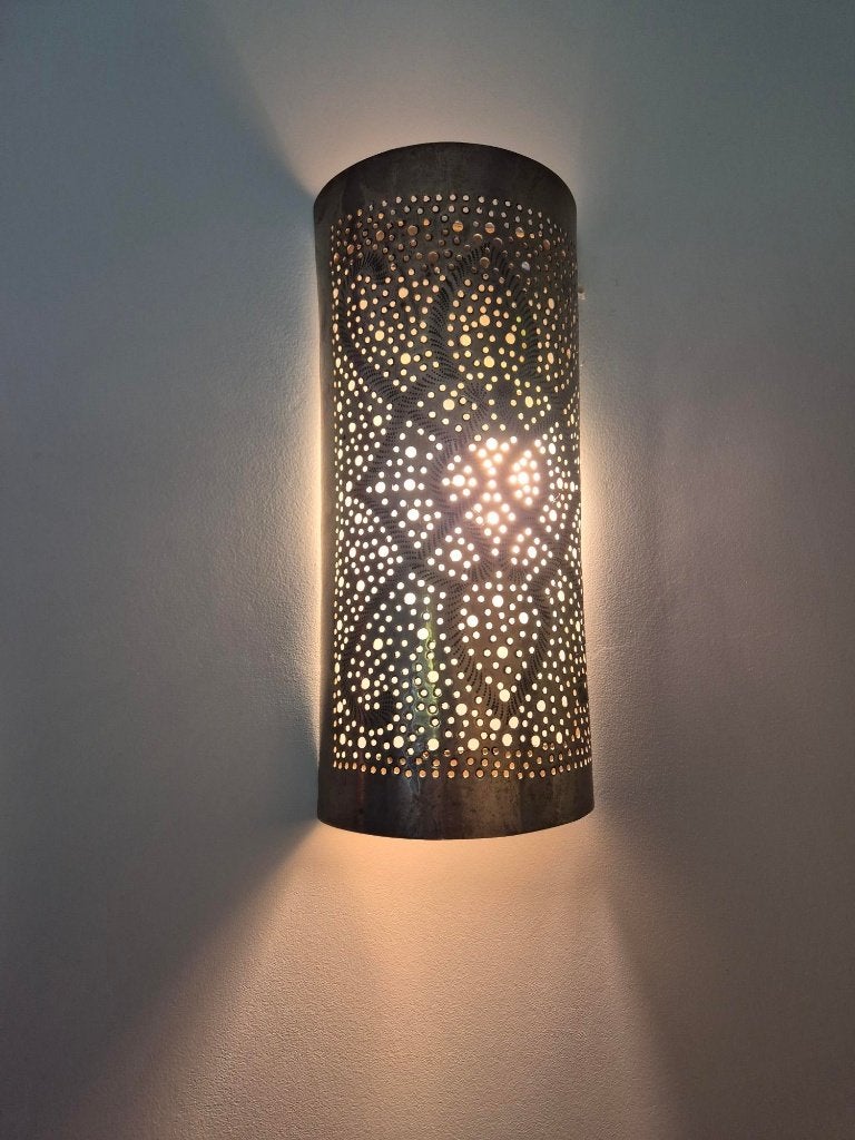 Originele Marokkaanse wandlamp/kap, Huis en Inrichting, Gebruikt, Ophalen of Verzenden, Metaal, Wandlamp