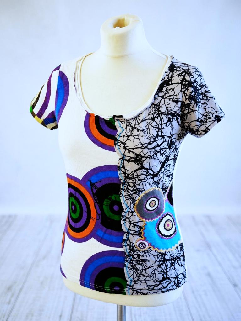 kleurrijk artistiek print - kenza shirt-maat 36-38, Overige kleuren, Ophalen of Verzenden, Korte mouw, Maat 36 (S)