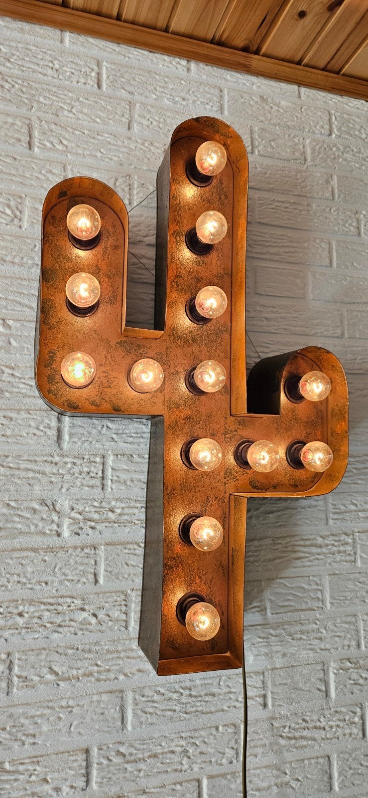 Lamp Cactus Industrieel Wandlamp, Huis en Inrichting, Lampen | Wandlampen, Zo goed als nieuw, E14 (klein), Ophalen of Verzenden