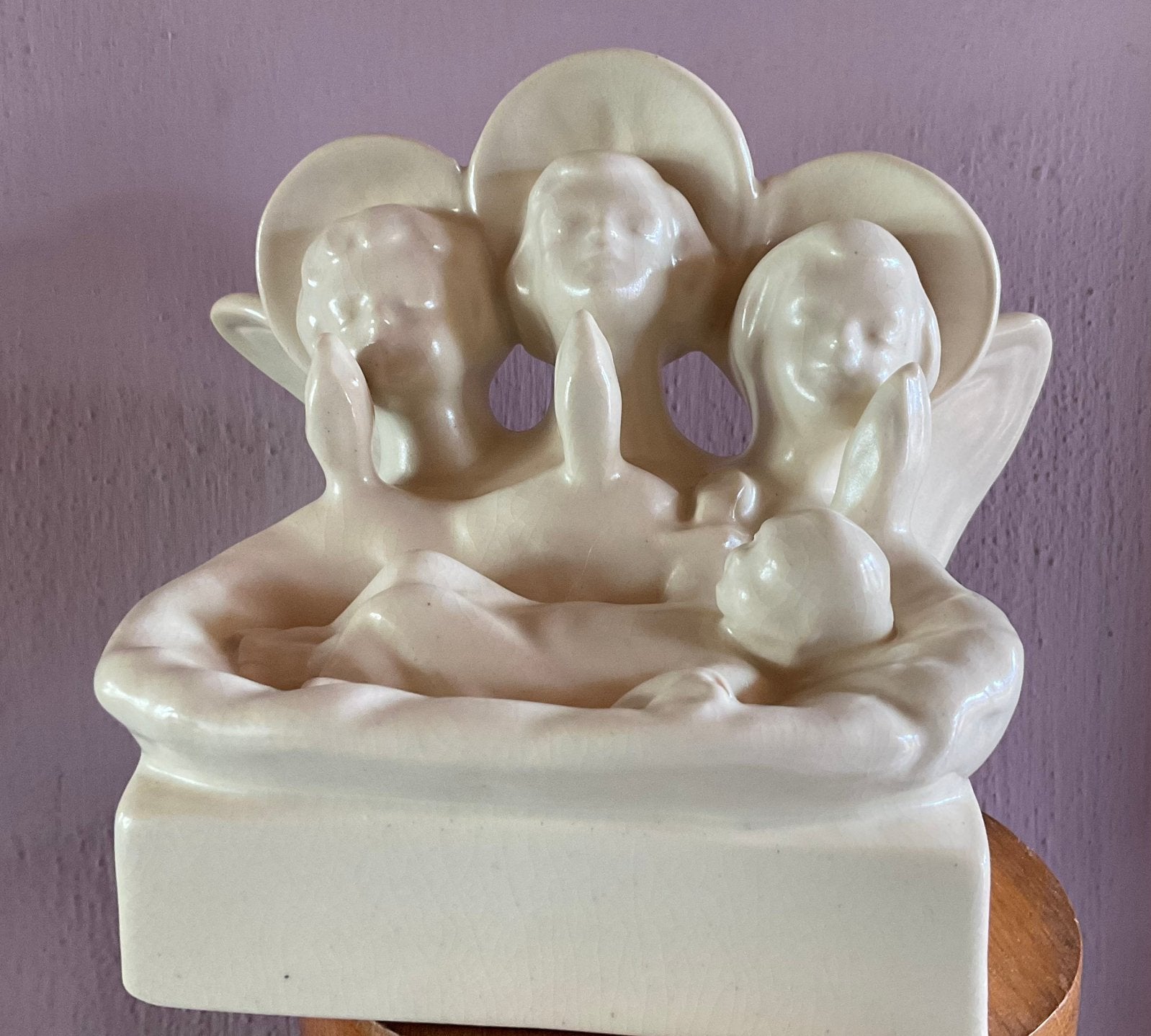 Plateel Engeltjes met kindje Jezus Z H Plateel, Ophalen of Verzenden