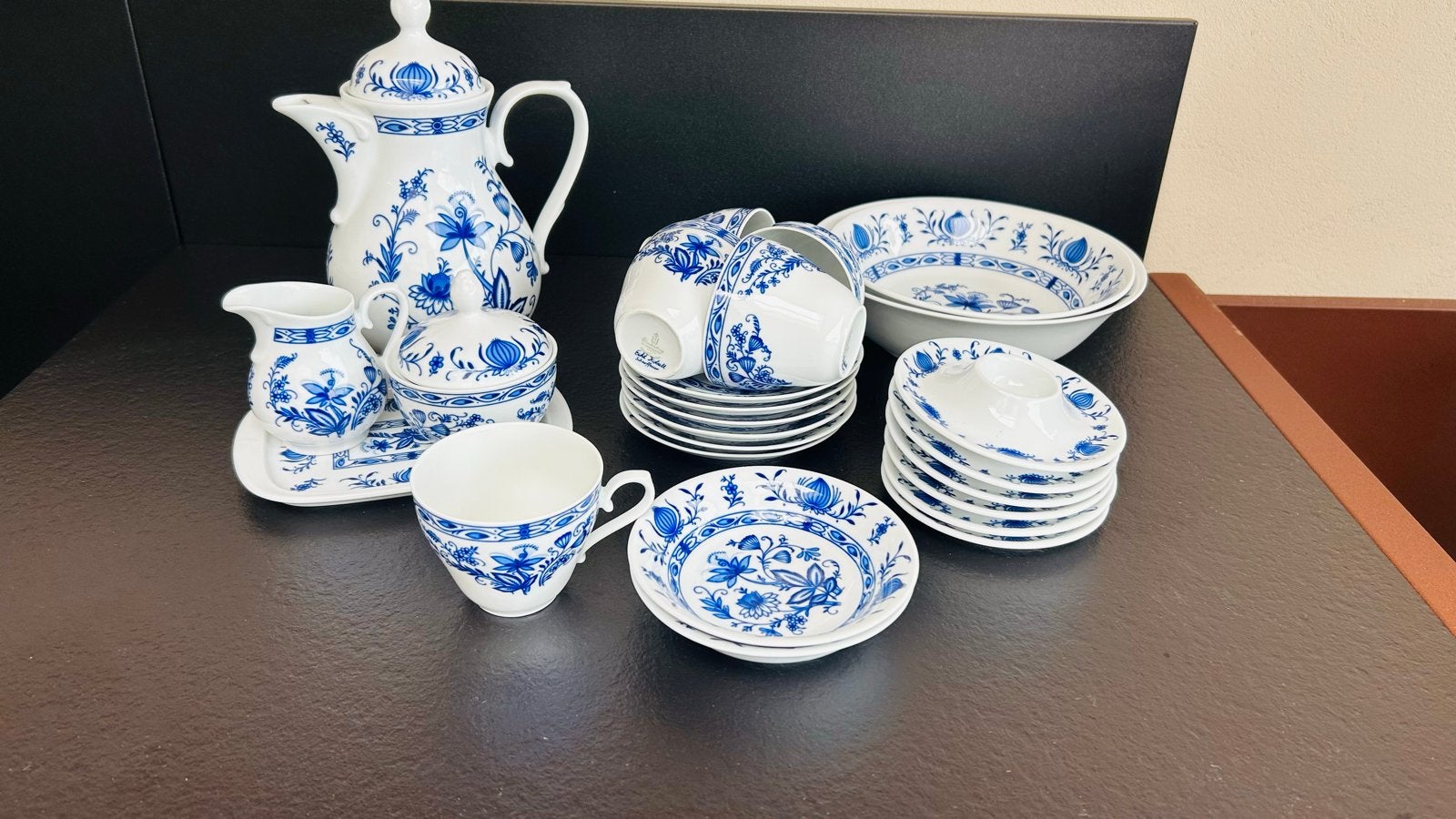 Prachtig Blauw Saksisch Porseleinen servies, Ophalen, Overige merken, Klassiek, Zo goed als nieuw