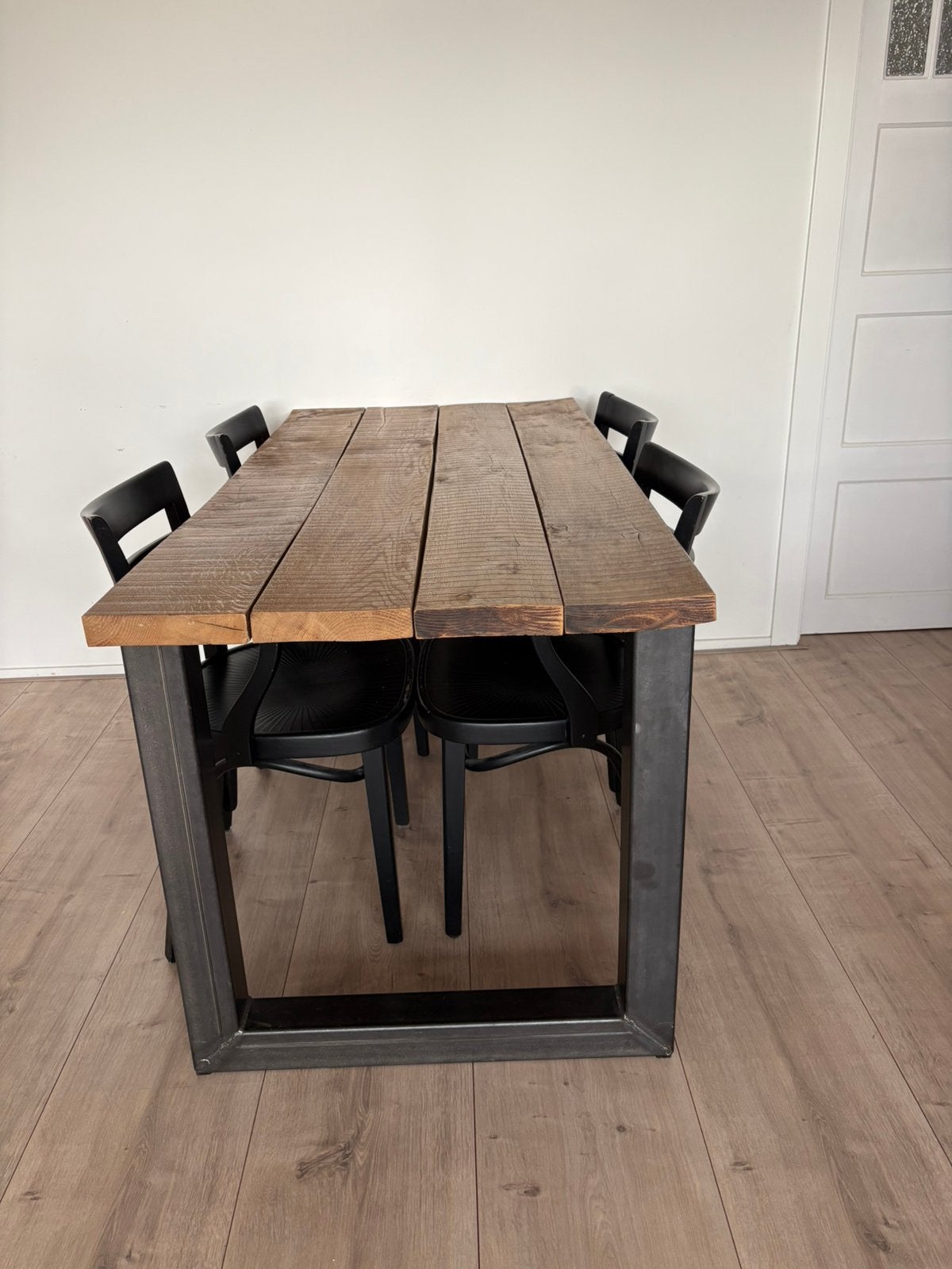 Eettafel industriëel, Huis en Inrichting, Ophalen, Zo goed als nieuw, Rechthoekig, 50 tot 100 cm