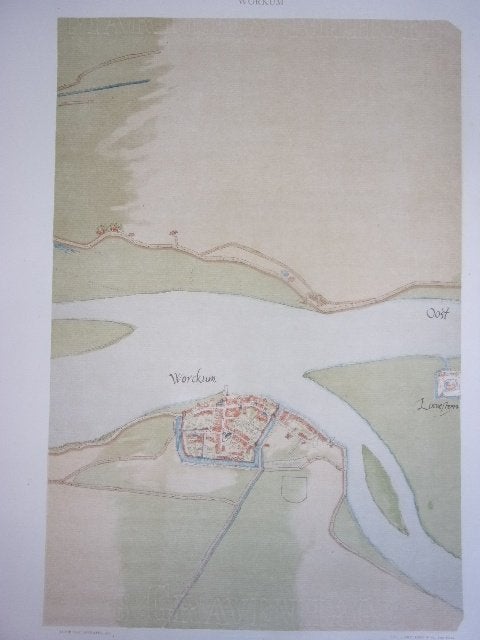Woudrichem. Plattegrond van de stad door Jacob van Deventer, Cartografie, Ophalen of Verzenden, 28 cm, 42 cm