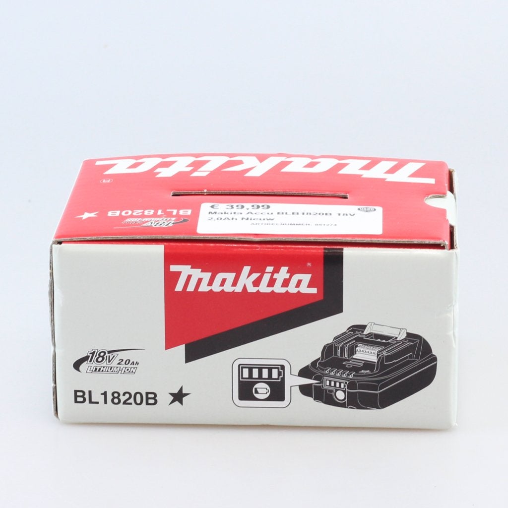 Makita Accu BLB1820B 18V 2,0Ah Nieuw, Makita, Nieuw, Support@makita.com, Makita Corporation, 3-11-8, Sumiyoshi-cho, 
Anjo, Aichi 446-8502
Japan