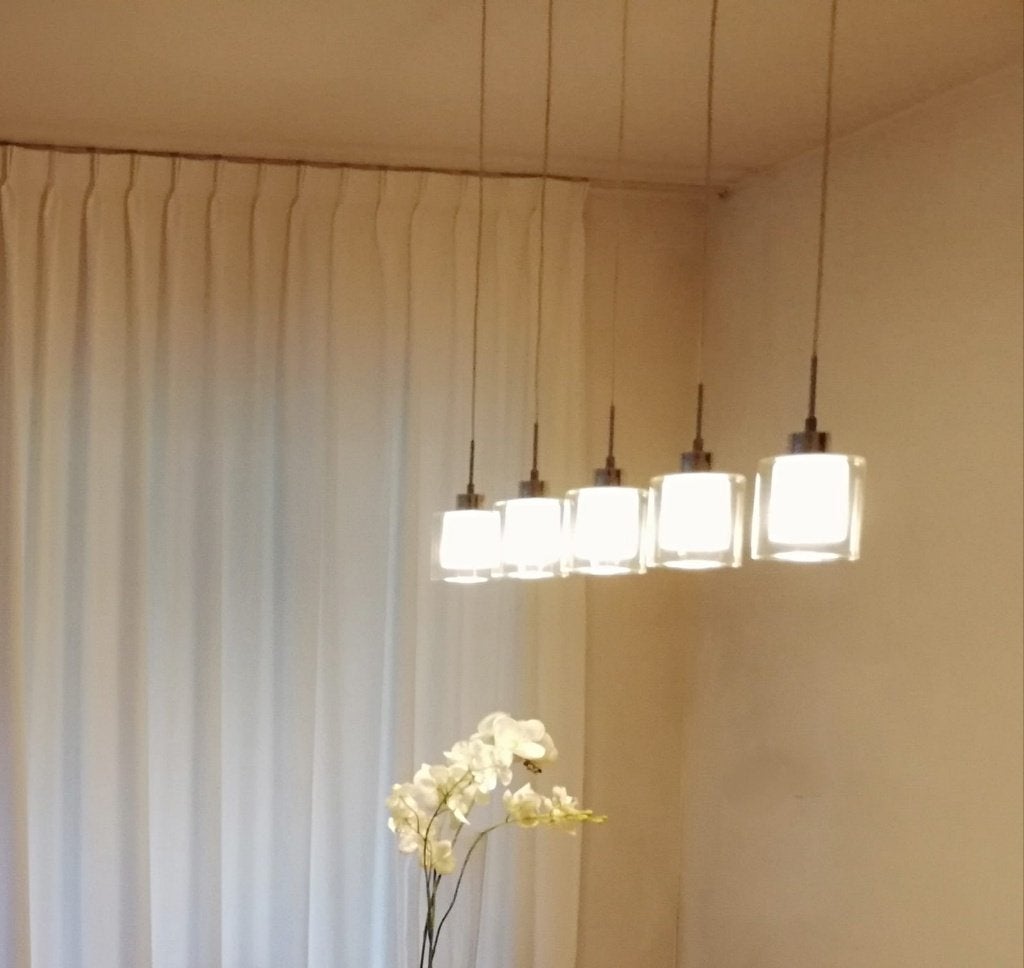Hanglamp eettafel, Ophalen, Zo goed als nieuw, Glas