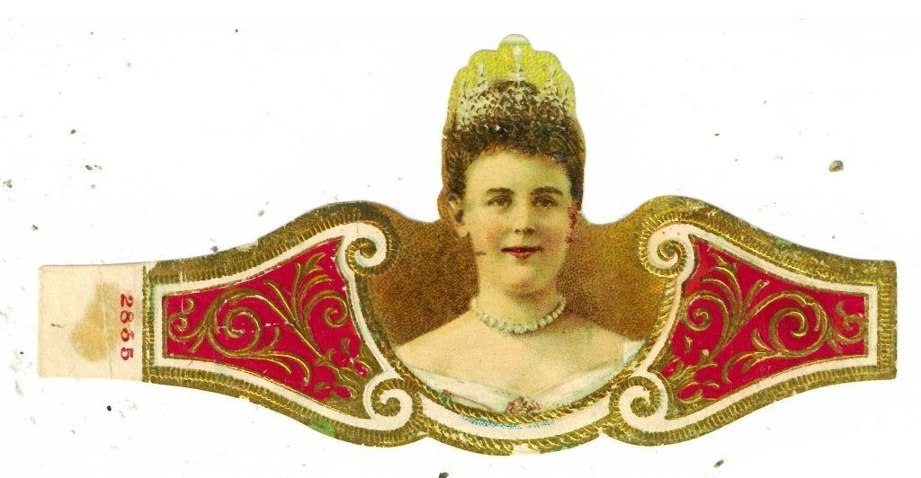 Wilhelmina Bord doré 542B, Verzamelen, Ophalen of Verzenden, Gebruikt, Sigarenbandjes