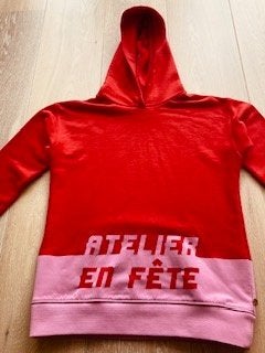 Rood-roze hoodie, trui van Scotch & Soda mt. 146/152, Meisje, Trui of Vest, Ophalen of Verzenden, Zo goed als nieuw