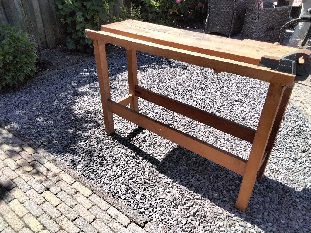 Werkbank "Nooitgedacht" met extra "Paramo" bankschroef, Ophalen, Gebruikt, 120 tot 170 cm, Bankschroef