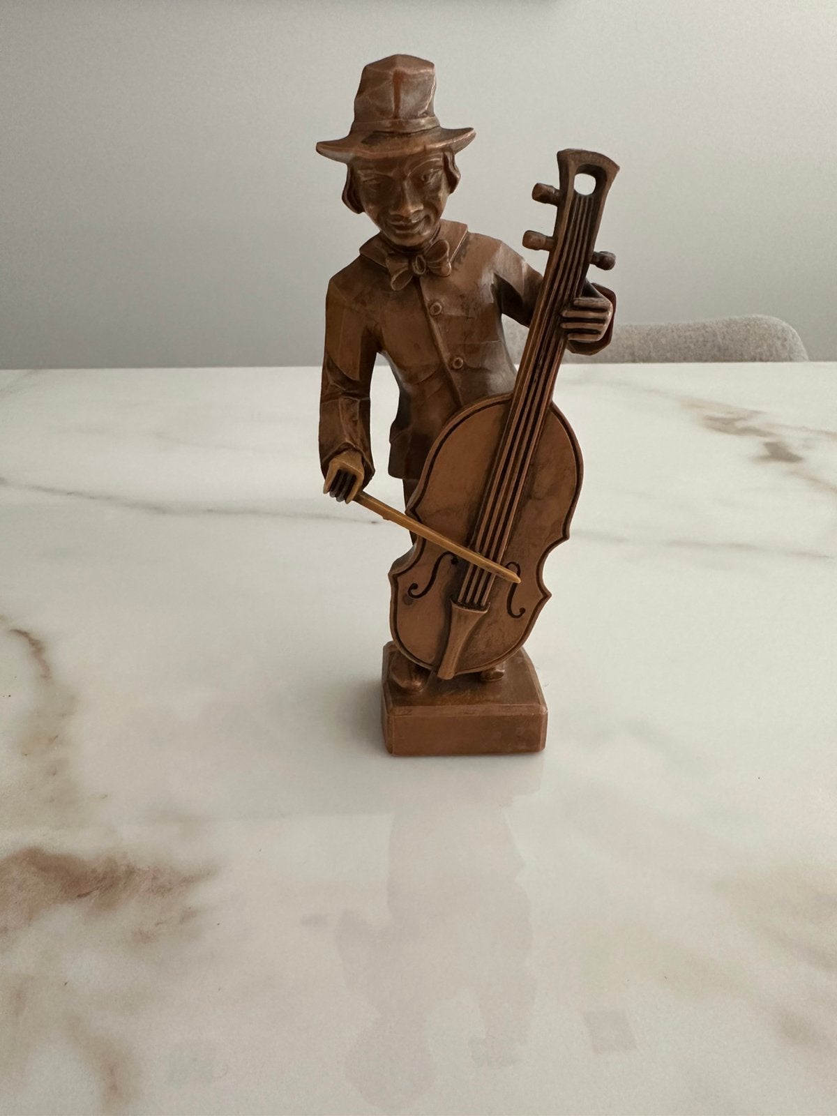 Vintage Beeldje Muzikant met Cello  (Anri stijl), Ophalen