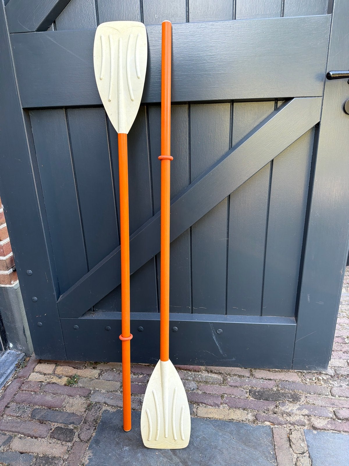 Roeispanen kunststof 1.30mtr, Watersport en Boten, Peddels, Ophalen, Gebruikt, Enkelbladige peddel