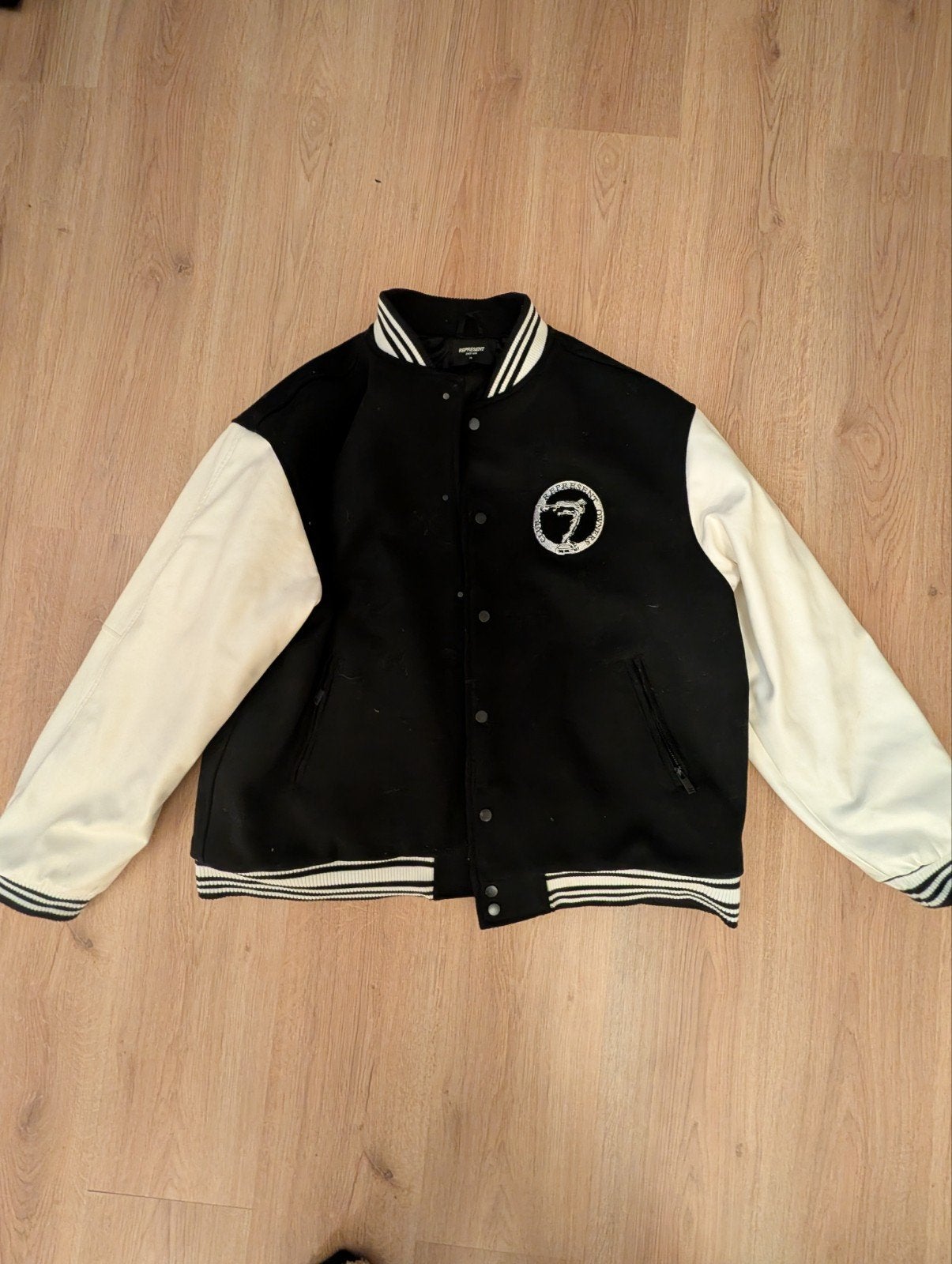 Represent Owners Club Varsity Jacket Zwart/Wit XL, Zwart, Maat 56/58 (XL), Ophalen of Verzenden, Represent