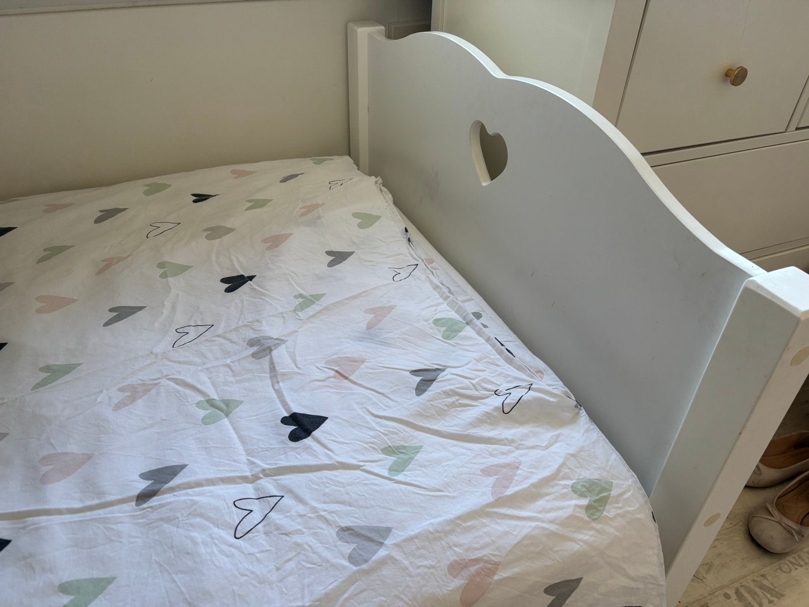 Bed, Ophalen, Eenpersoons, Wit, Zo goed als nieuw