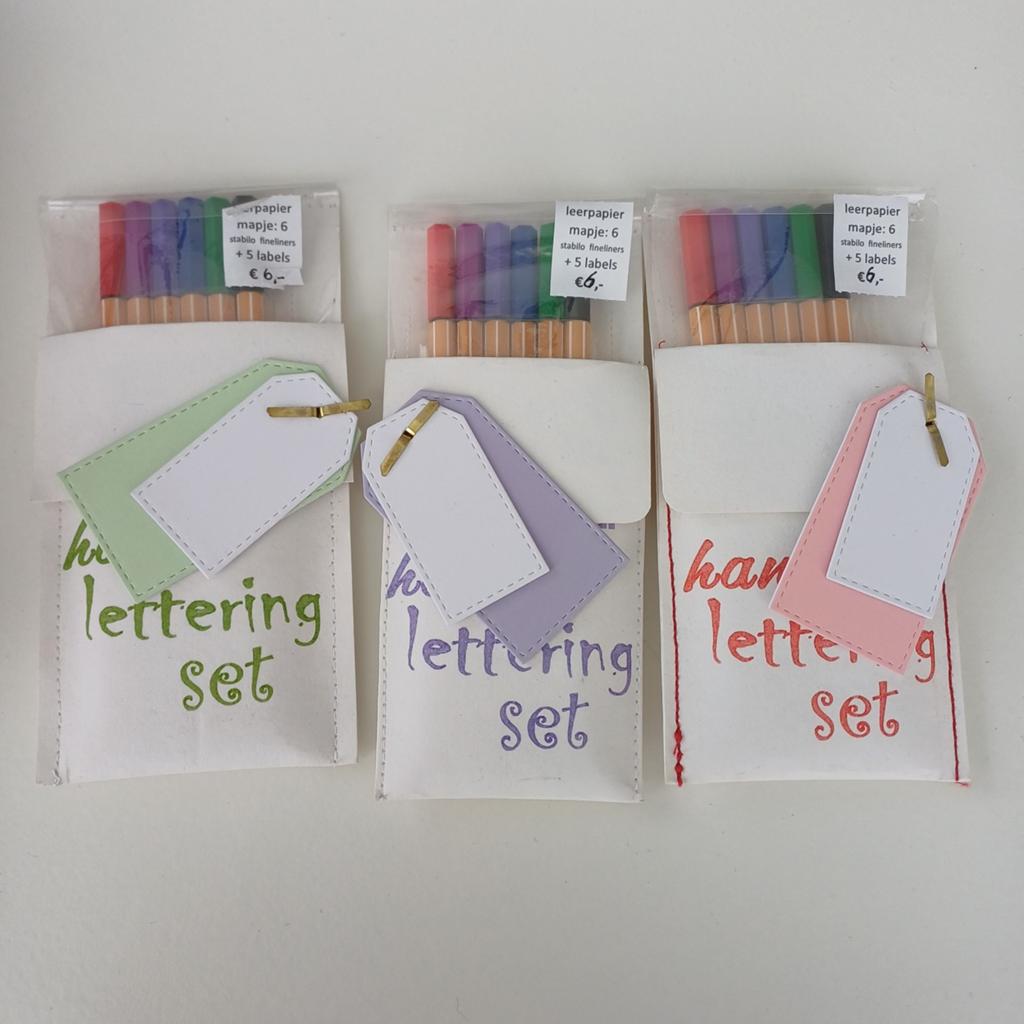 Handletteringset Stabilo fineliners lila/roze/groen leerpapi, Ophalen of Verzenden, Nieuw