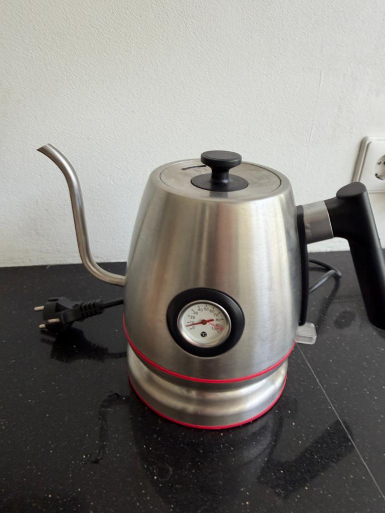 Espressions Waterkoker met Temperatuurmeter - RVS, 1 tot 2 liter, Ophalen of Verzenden, Gebruikt, Rvs