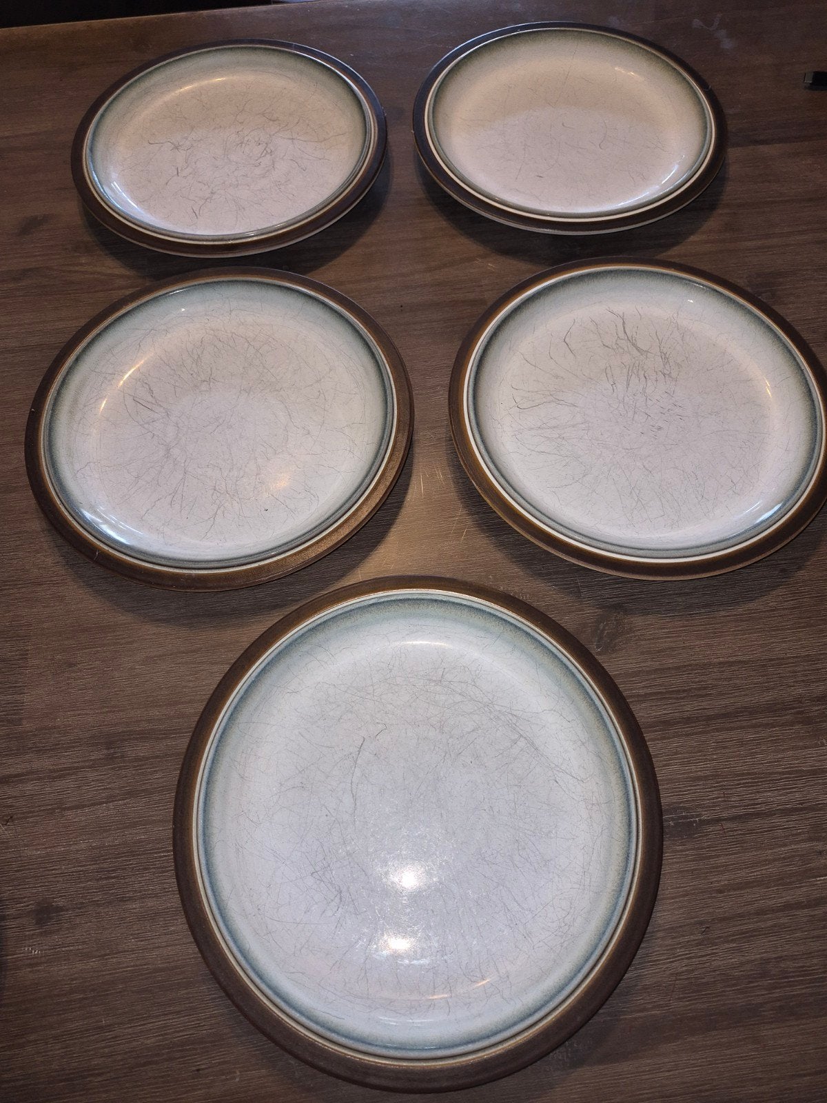 Set van 5 Denby serviesborden - Vintage stijl, Ophalen