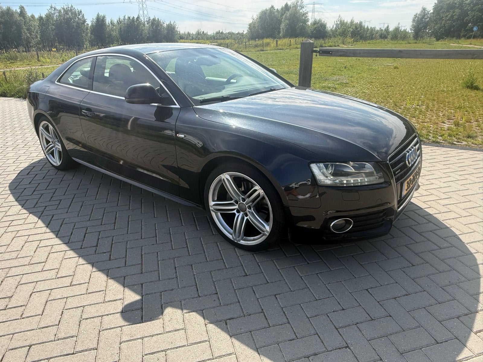 Audi A5 Coupe S-line 2008 Zwart, Auto's, Audi, 4 stoelen, Zwart, Handgeschakeld, Vierwielaandrijving