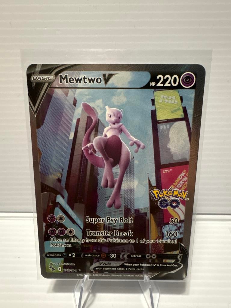 Mewtwo V 072/078 Pokemon Go NM conditie, Ophalen of Verzenden, Zo goed als nieuw, Losse kaart