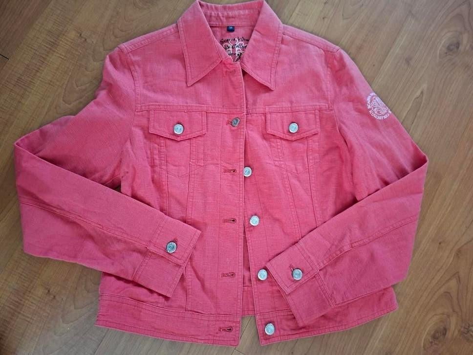 Scarva Dameskleding zomerjas Linnen Rosé/Rood Maat 38, Maat 38/40 (M), Scarva, Ophalen of Verzenden, Zo goed als nieuw