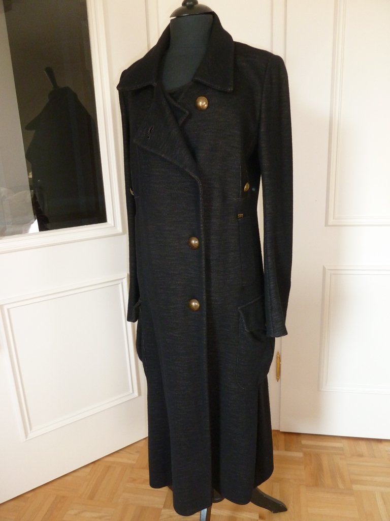 Sonia Rykiel Paris zwarte jas, iconic model, bronzen knopen, Kleding | Dames, Maat 38/40 (M), Verzenden, Zwart, Zo goed als nieuw
