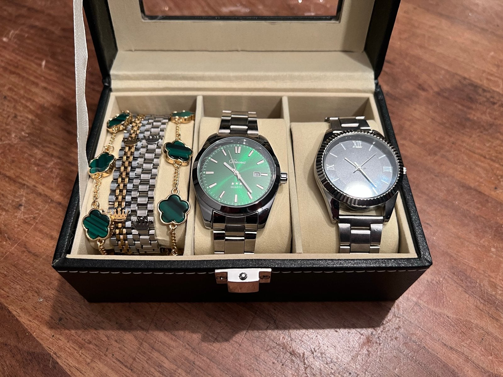 Heren sieraden set: 2 horloges en 2 arm- en polsbandjes, Sieraden, Tassen en Uiterlijk, Horloges | Heren, Overige merken, Staal