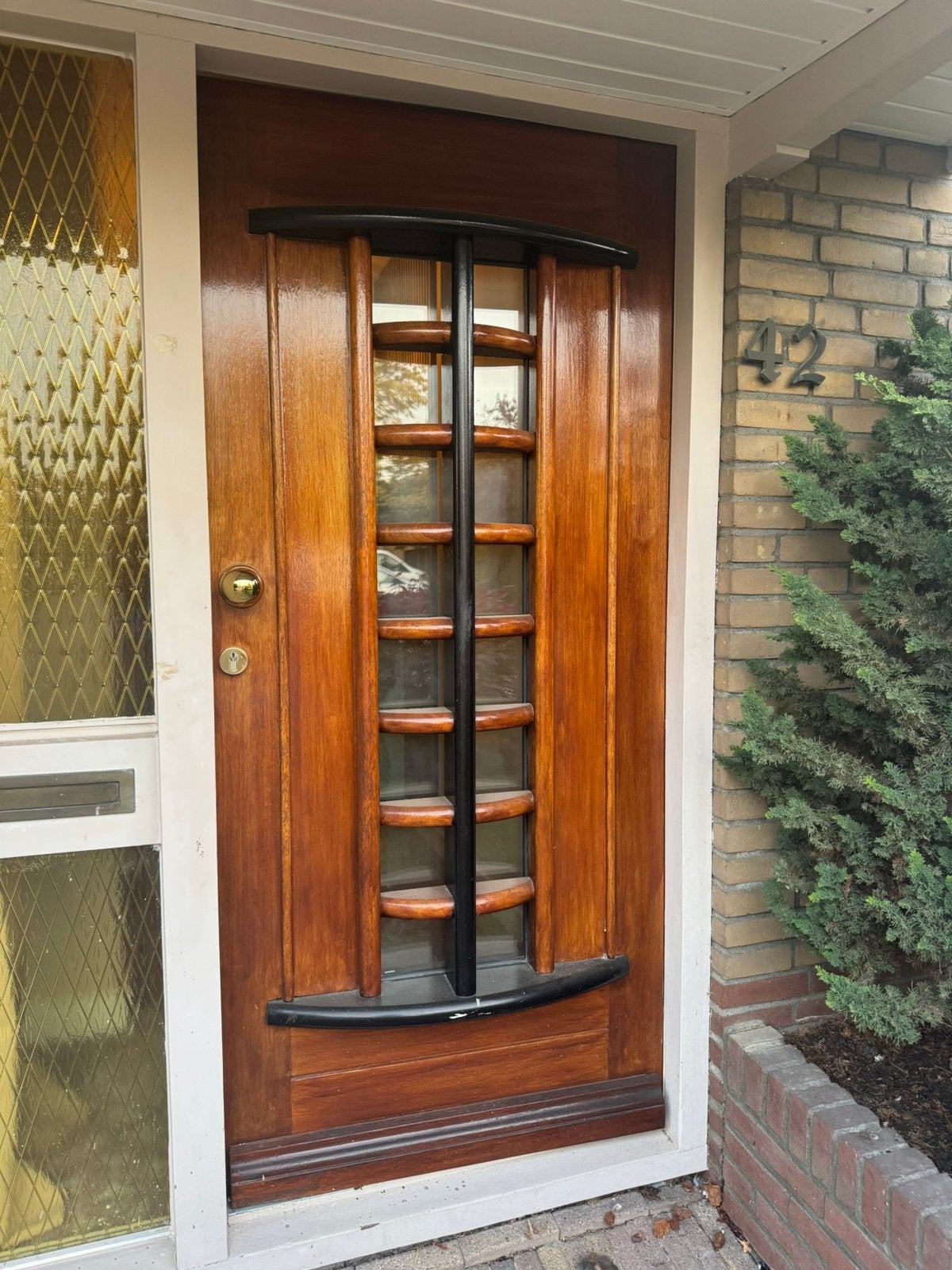 Autentieke voordeur, Doe-het-zelf en Verbouw, Deurkozijn, Zo goed als nieuw, 150 tot 225 cm, Inclusief glas