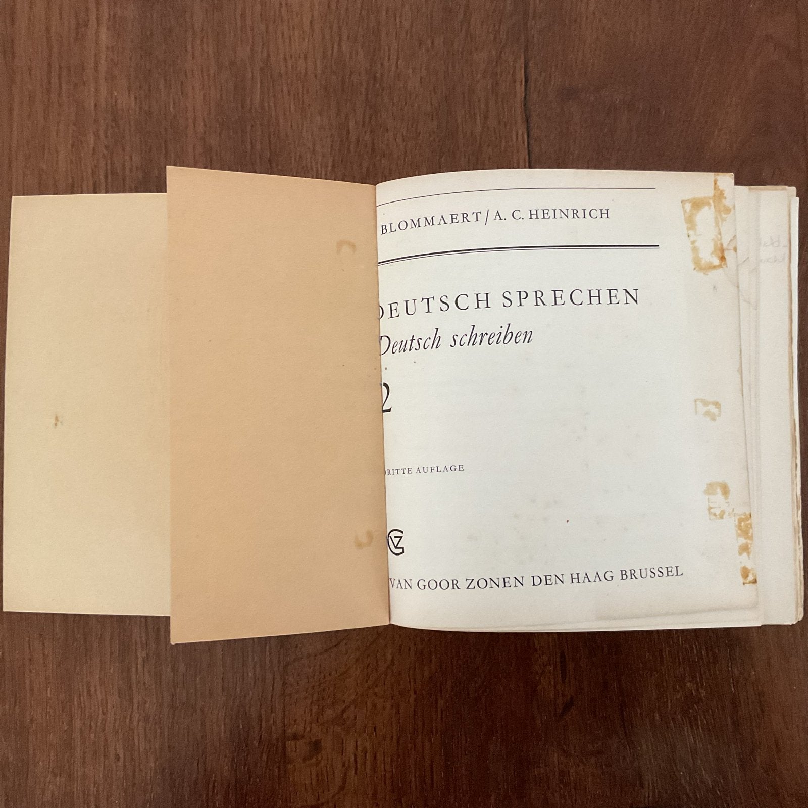 Deutsch Sprechen Deutsch Schreiben - Blommaert/A.C. Heinrich, Boeken, Ophalen of Verzenden, Gelezen, Non-fictie