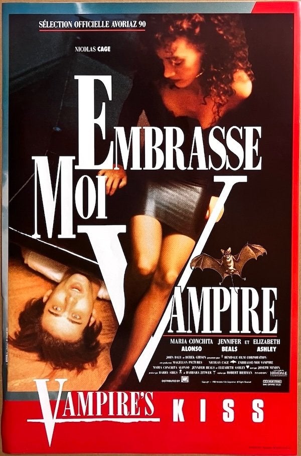 Vampire's Kiss (1988) - Originele filmposter, Ophalen of Verzenden, Zo goed als nieuw, A1 t/m A3, Film en Tv