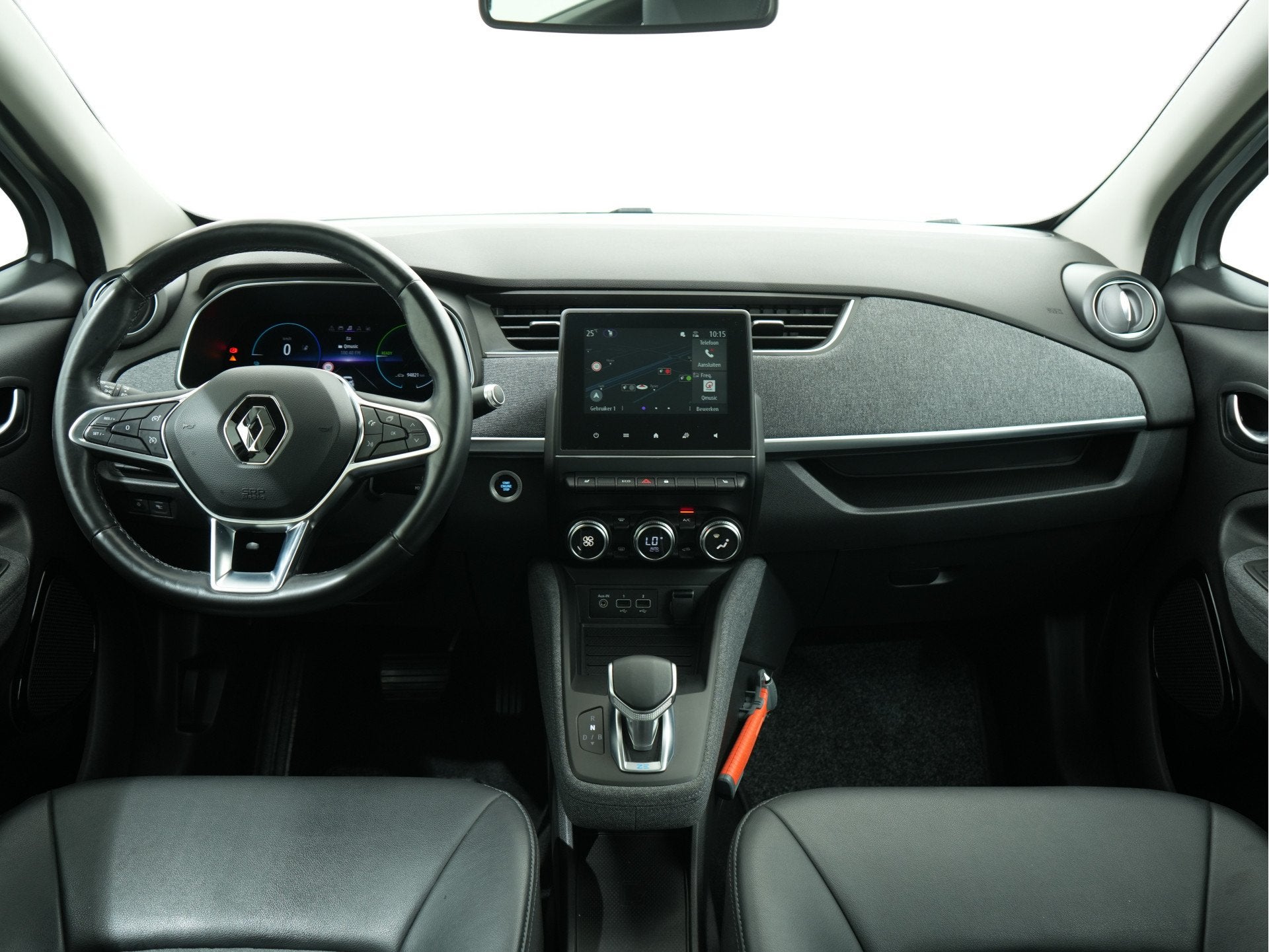 Renault ZOE R135 INTENS 52 KWH KOOPACCU CCS SOH 93,45% | War, 136 pk, Gebruikt, Zwart, Leder en Stof