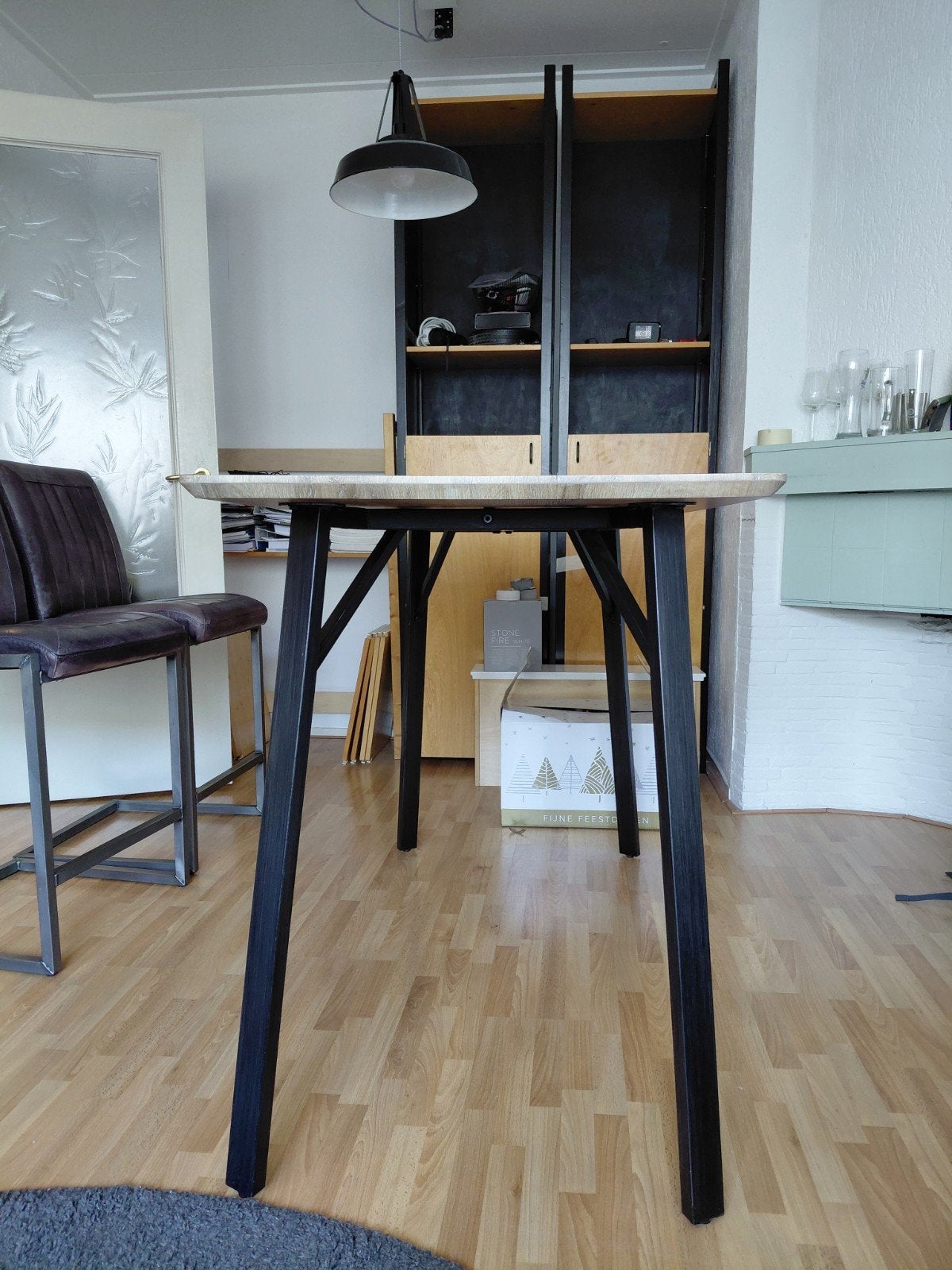 Leuke bartafel (140x70x92 cm) met lichte gebruikssporen, Gebruikt, 100 tot 150 cm, 50 tot 100 cm, Rechthoekig