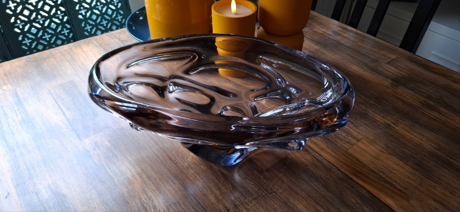 Murano schaal zeer mooi bruinig met paarse gloed 34.5 cm, Ophalen