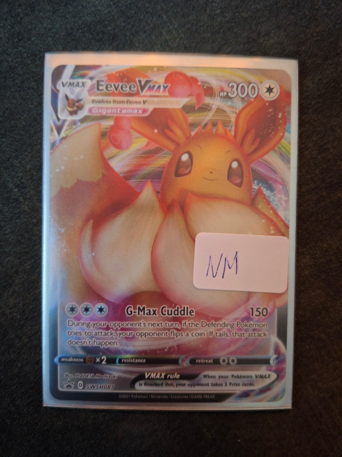 Pokémon Eevee VMAX Gigantamax Kaart NM, Ophalen of Verzenden, Zo goed als nieuw, Losse kaart