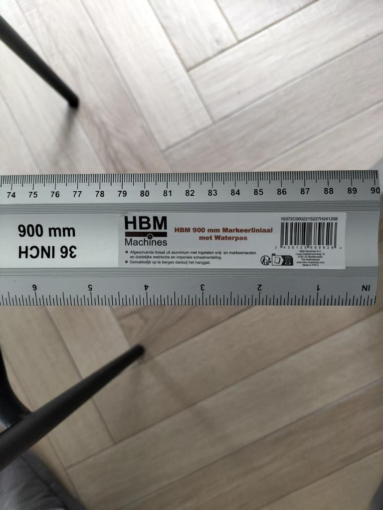 HBM 900 mm Markeerinliniaal met Waterpas, Ophalen of Verzenden, Zo goed als nieuw