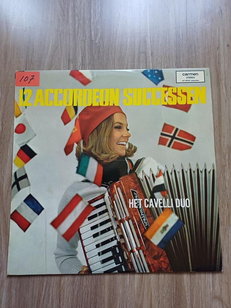 Vinyl LP - 12 Accordeon Successen - Het Cavelli Duo, Ophalen, Gebruikt, 12 inch