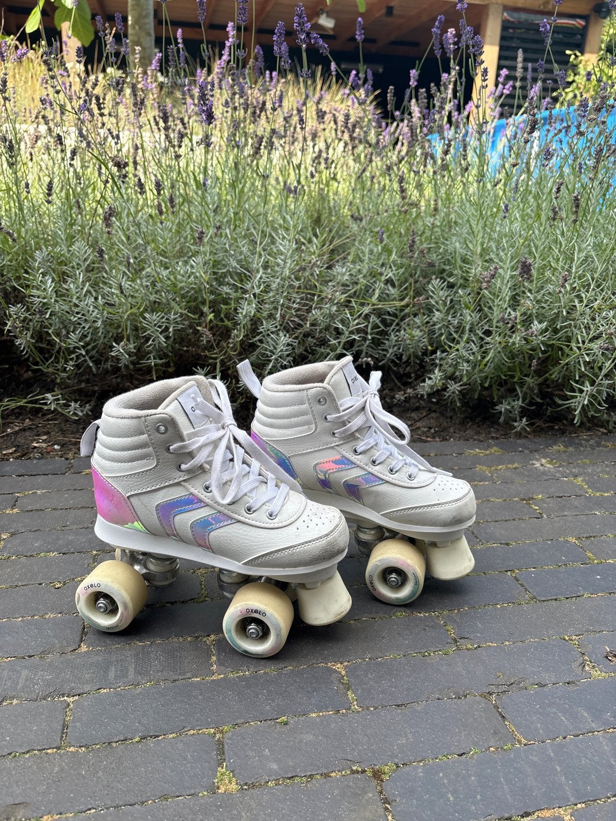Oxelo rolschaatsen - Wit met holografische details, Ophalen, Gebruikt, Dames