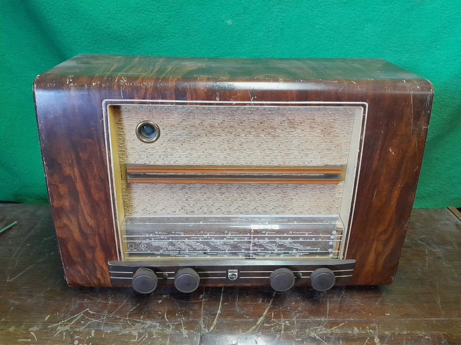 Philips BX520 bakelieten buizenradio, Antiek en Kunst, Antiek | Tv's en Audio, Ophalen