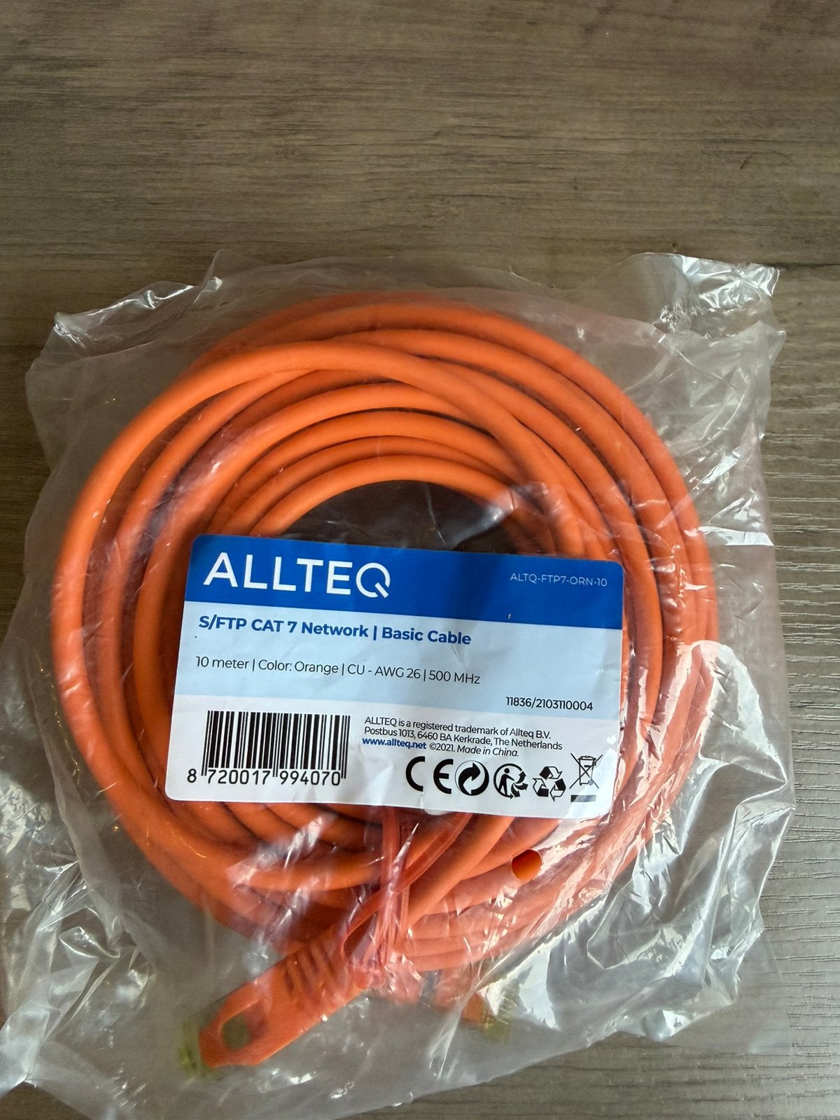 11x ALLTEQ S/FTP CAT.7 Netwerkkabel 10 meter – Geseald., ., Nieuw, Ophalen of Verzenden, .