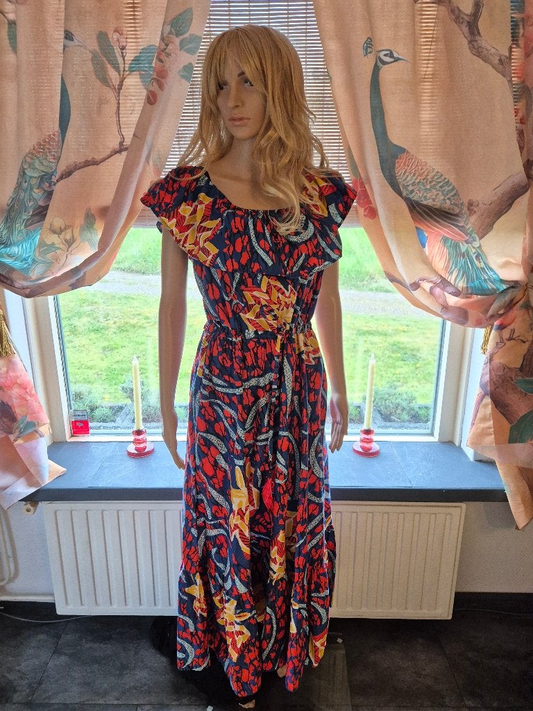 Desigual Boho Ruffled Maxi Jurk maat L-XL, Overige kleuren, Maat 46/48 (XL) of groter, Nieuw, Ophalen of Verzenden