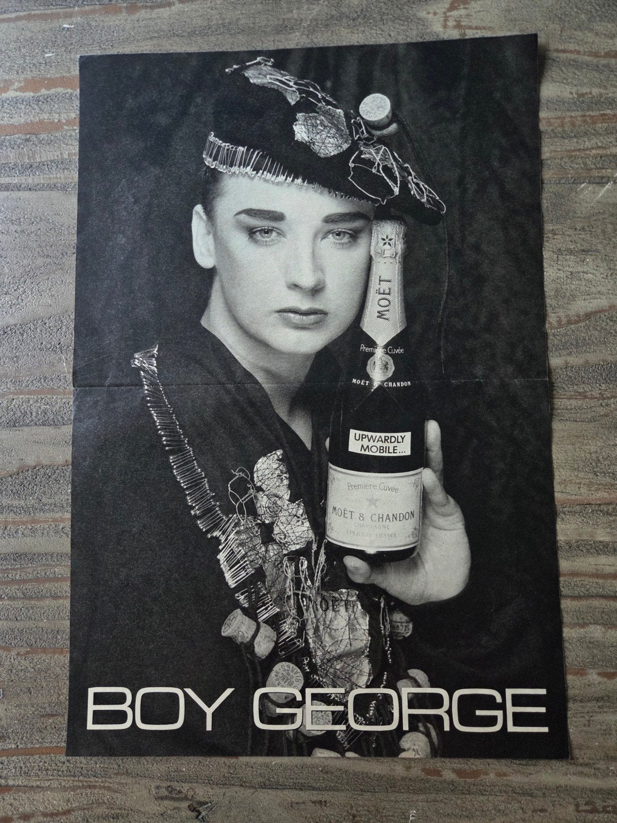 Boy George Moët & Chandon Poster - Zwart-wit, Ophalen of Verzenden, Zo goed als nieuw, A1 t/m A3, Muziek