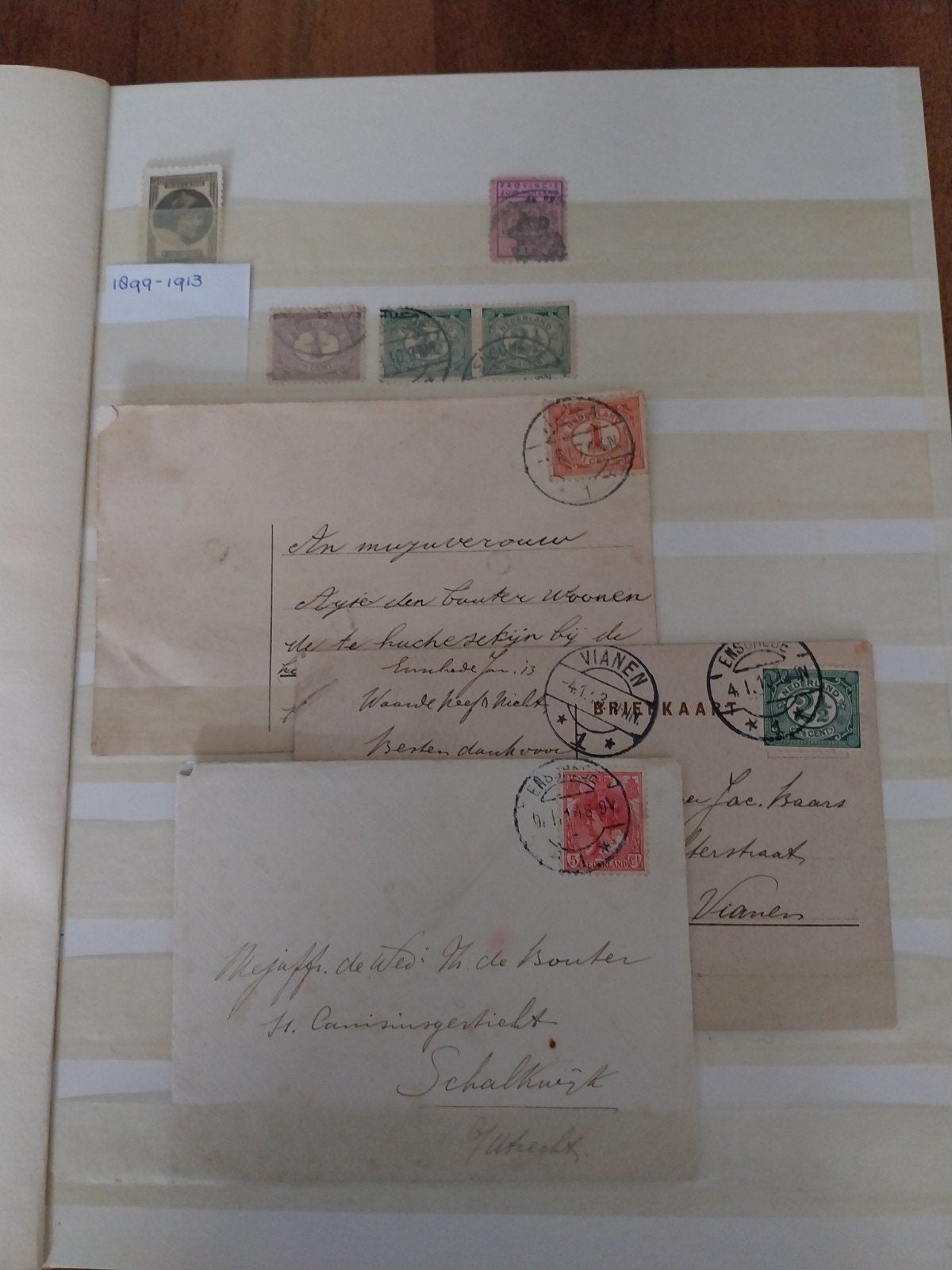 Album oude Nederlandse brieven/kaarten en wat postzegels., Postzegels en Munten, Postzegels | Volle albums en Verzamelingen, Ophalen of Verzenden