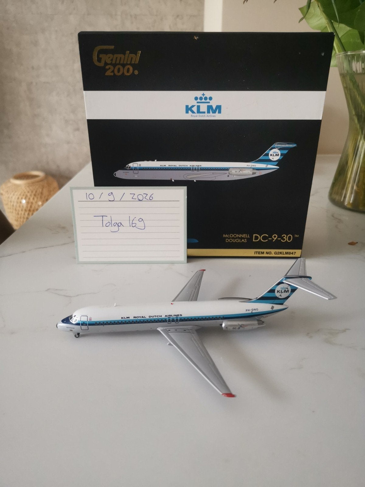 KLM DC-9-30 Gemini Jets 1:200 G2KLM847 Reg. PH-DNG, Overige merken, 1:200 of kleiner, Nieuw, Ophalen of Verzenden