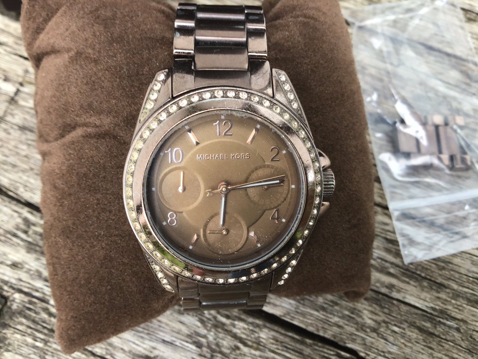 Michael Kors dameshorloge in originele doos, Ophalen of Verzenden, Zo goed als nieuw, Staal, Overige merken